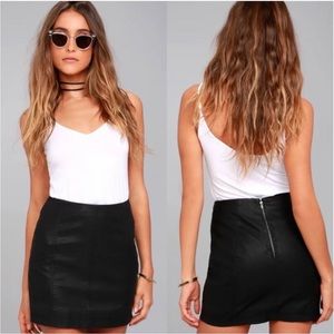 Free People Modern Femme Black Vegan Leather Mini Skirt